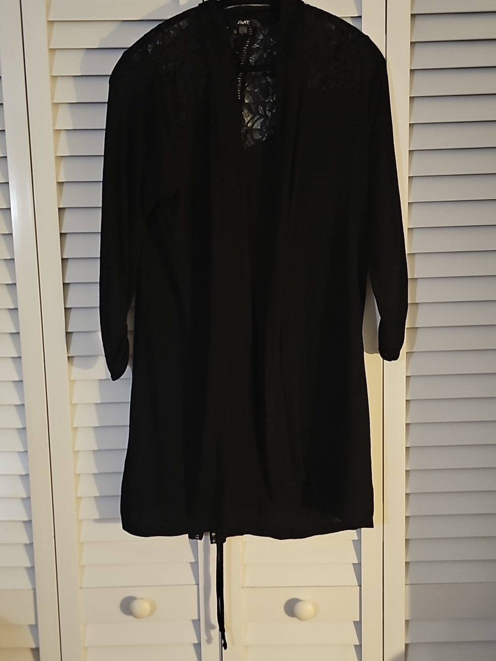 Avec Black Lace Yoke Open Cardigan